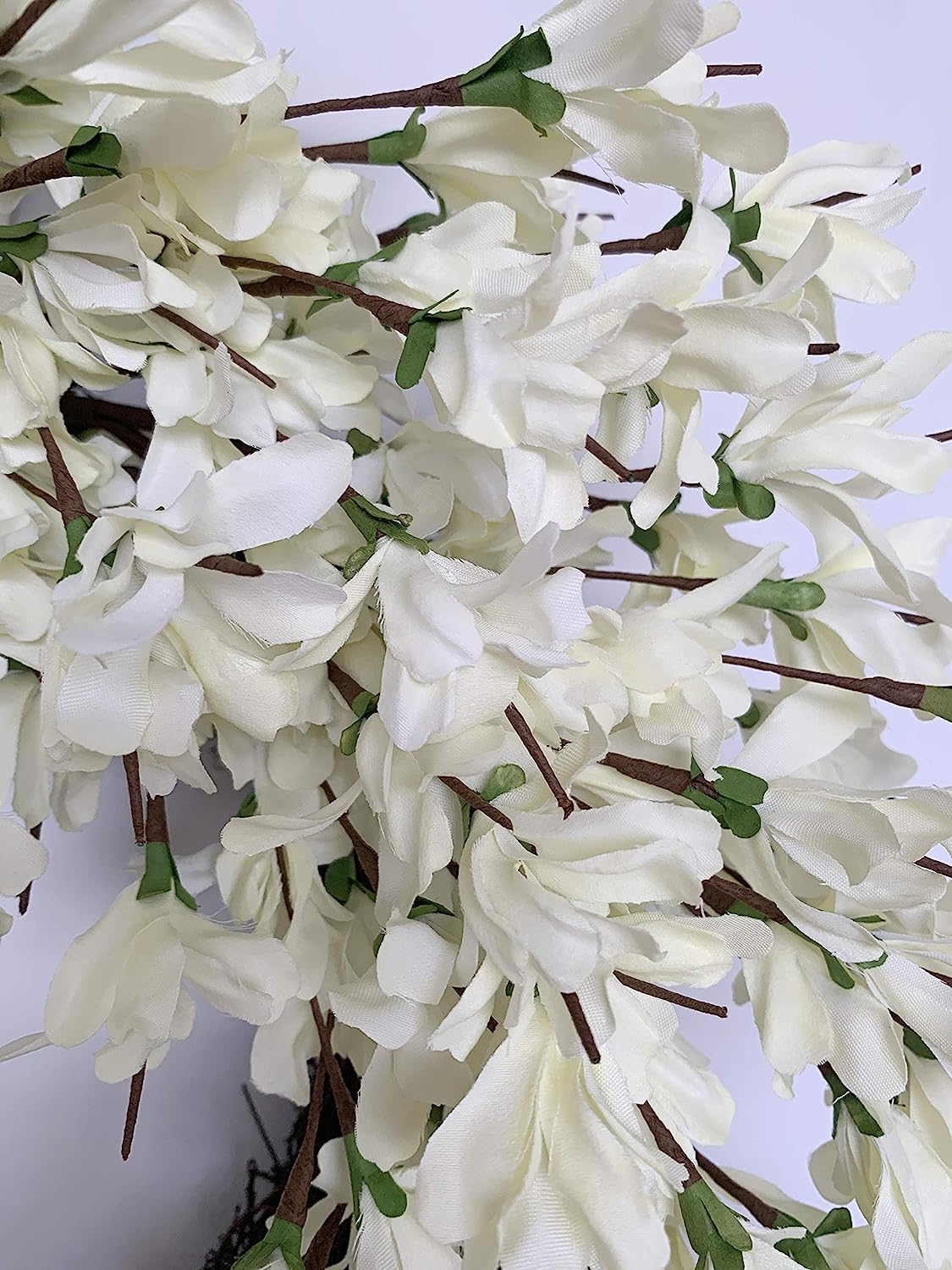 White Cream Forsythia Wreath 24 Inch Winter Front Door Wreath