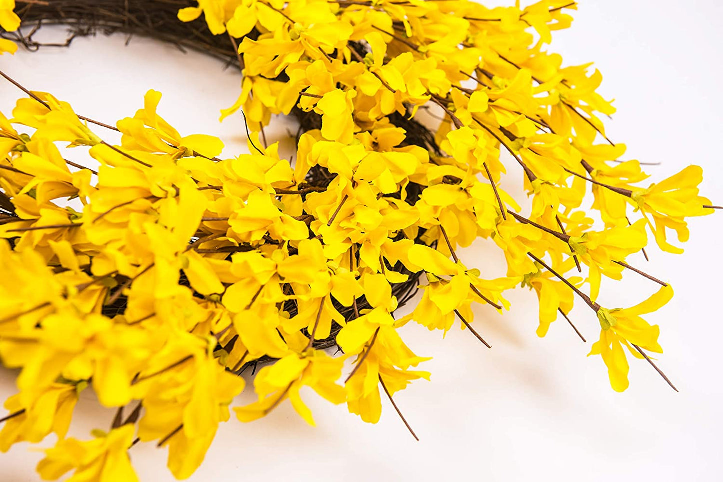 Yellow Forsythia Door Wreath - 24" Summer Farmhouse Decoration