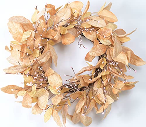 Elegant Magnolia Celebration: 20-Inch Handcrafted Pip Berry Wedding Wreath