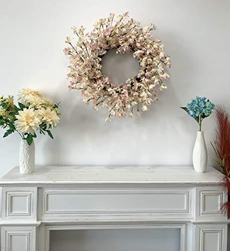 Seamless Spring to Summer: 24-Inch Pink Forsythia Door Wreath