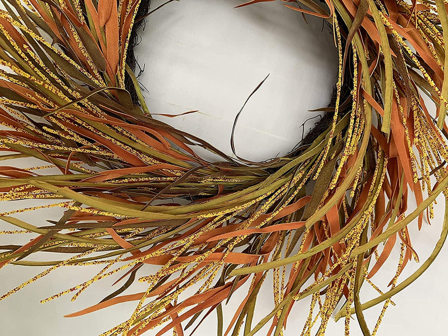 Golden Yellow Harvest Wreath 24 Inch Farmhouse