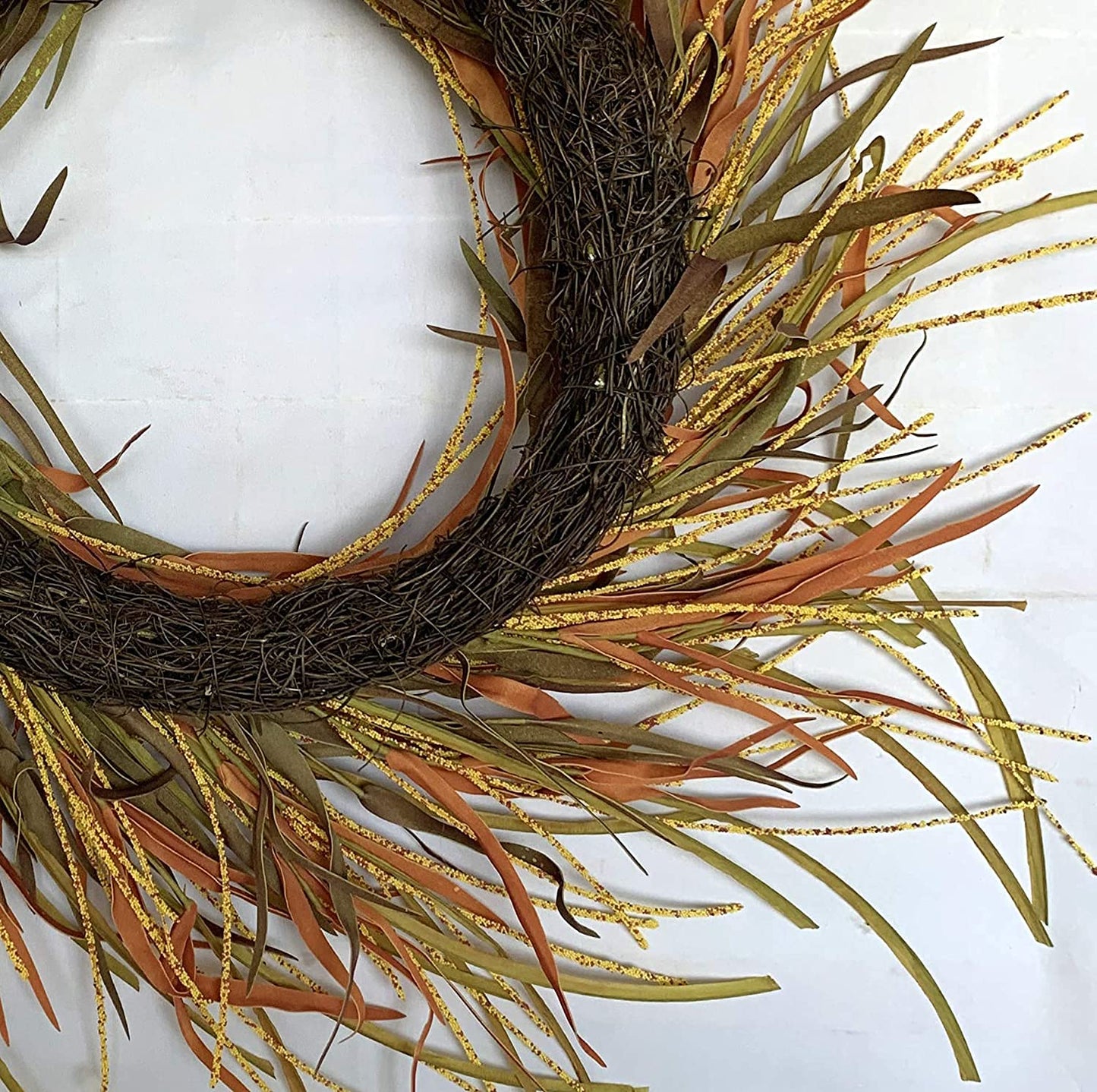 Golden Yellow Harvest Wreath 24 Inch Farmhouse