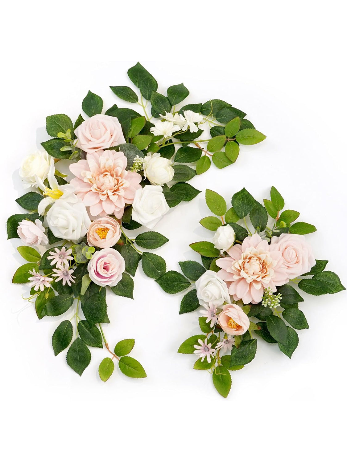 Blush Rose Welcome Sign Garland Wedding Arch Decor Set of 2 23/13 Inch