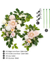 Blush Rose Welcome Sign Garland Wedding Arch Decor Set of 2 23/13 Inch