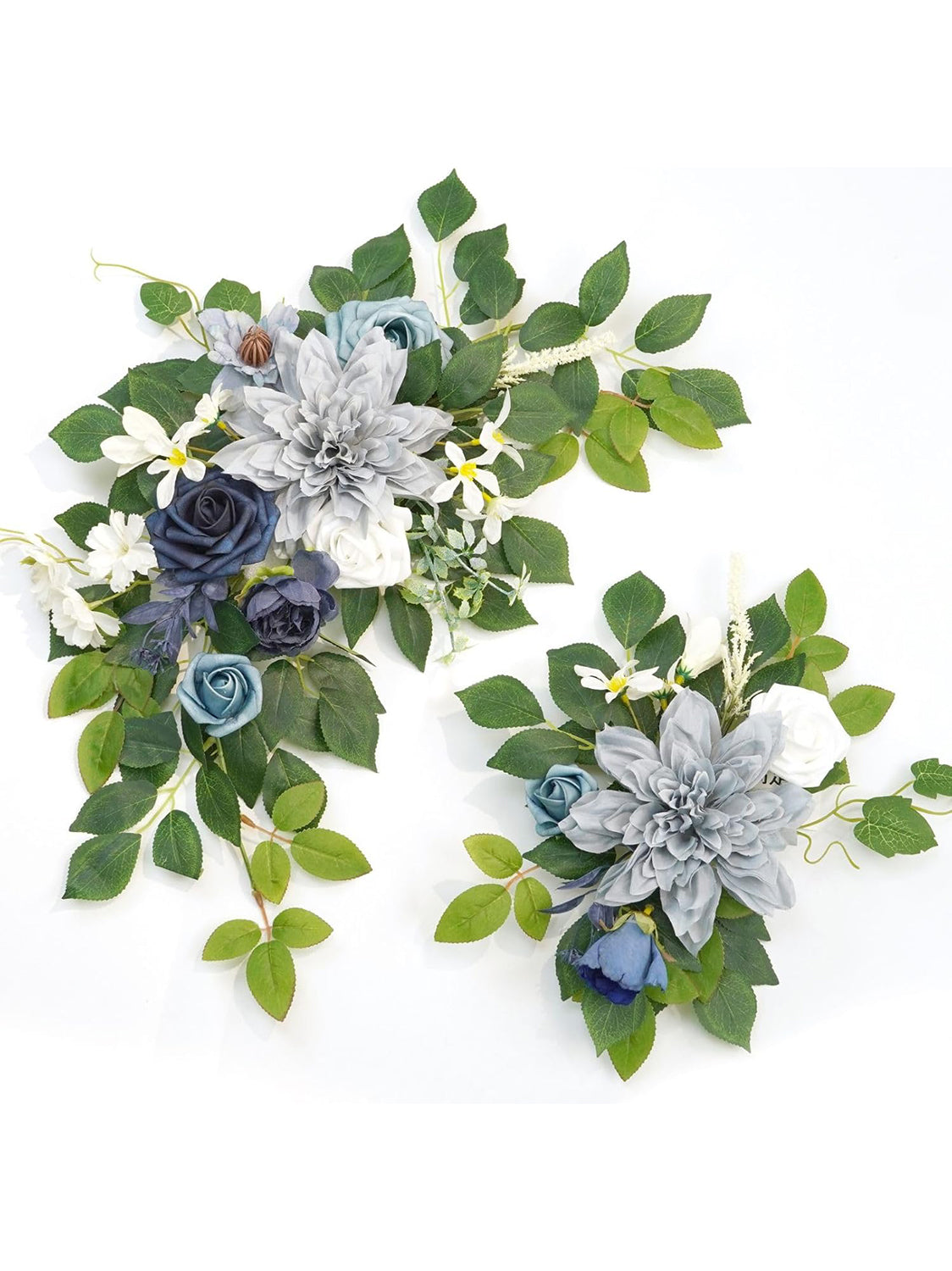 Dusty Blue Navy Welcome Sign Backdrop Garland Wedding Decor Set of 2 23/13 Inch