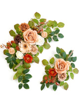 Welcome Sign Rose Backdrop Garland Artificial Flowers Orange Terracotta Pack Of 2