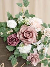 Dusty Rose Pink Cream Wedding Floral Swag Welcome Signs Decor Swag Set 2
