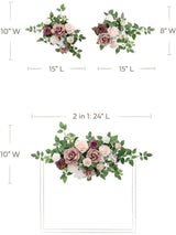 Dusty Rose Pink Cream Wedding Floral Swag Welcome Signs Decor Swag Set 2