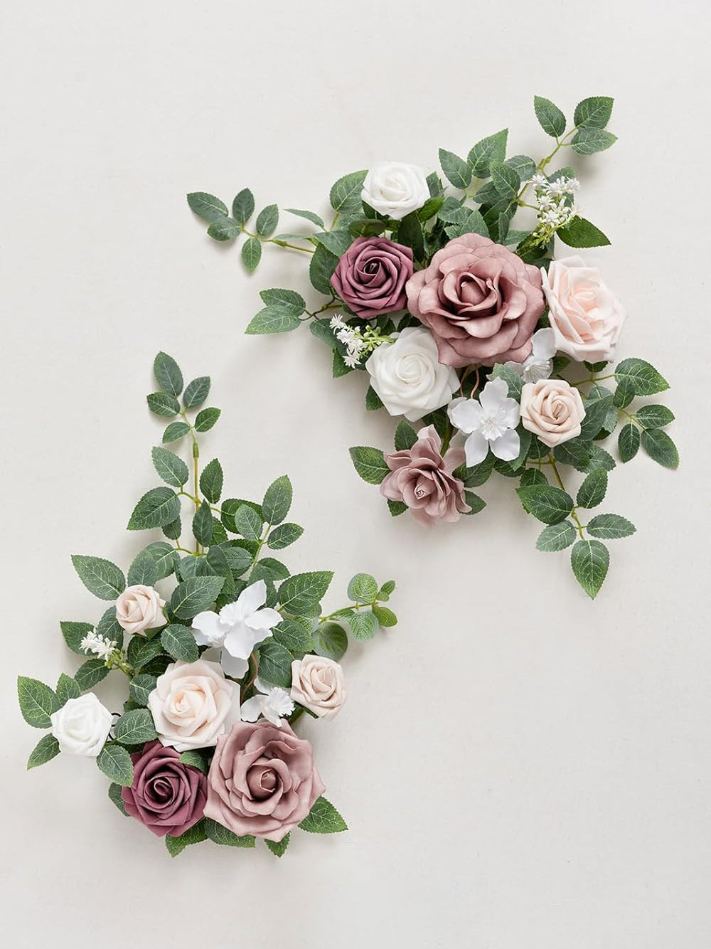 Dusty Rose Pink Cream Wedding Floral Swag Welcome Signs Decor Swag Set 2