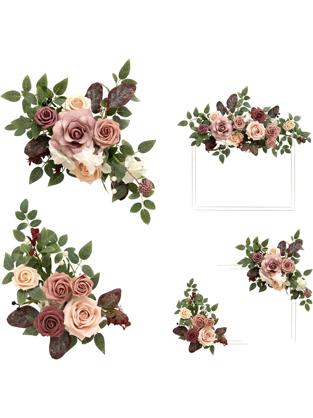 Wedding Floral Swag Two Piece For Welcome Sign Backdrop Dusty Rose Mauve