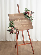 Wedding Floral Swag Two Piece For Welcome Sign Backdrop Dusty Rose Mauve