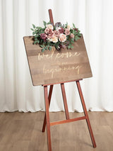 Wedding Floral Swag Two Piece For Welcome Sign Backdrop Dusty Rose Mauve