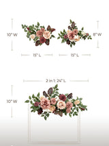 Wedding Floral Swag Two Piece For Welcome Sign Backdrop Dusty Rose Mauve