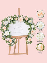 Champagne Rose Eucalyptus Garland 6.07Ft Wedding Table Runner Centerpieces