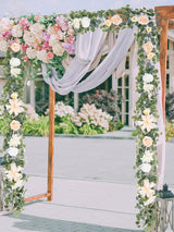 Champagne Rose Eucalyptus Garland 6.07Ft Wedding Table Runner Centerpieces