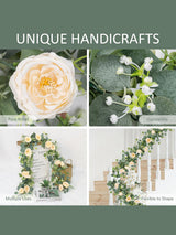 Champagne Roses Eucalyptus Garland 12 Ft 2 Pack Wedding Centerpiece