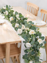 White Rose Eucalyptus Garland 2 Pack 13Ft Wedding Centerpieces