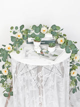 White Rose Eucalyptus Garland 2 Pack 13Ft Wedding Centerpieces