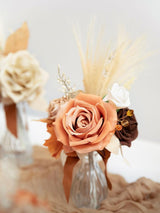 Artificial Flowers Centerpieces Mini Bridesmaid Bouquets Set Of 6 Brown And Rust