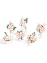 Blush Wedding Centerpieces Floral Decor Mini Bridesmaid Bouquets Set Of 6 Dusty Pink Rose