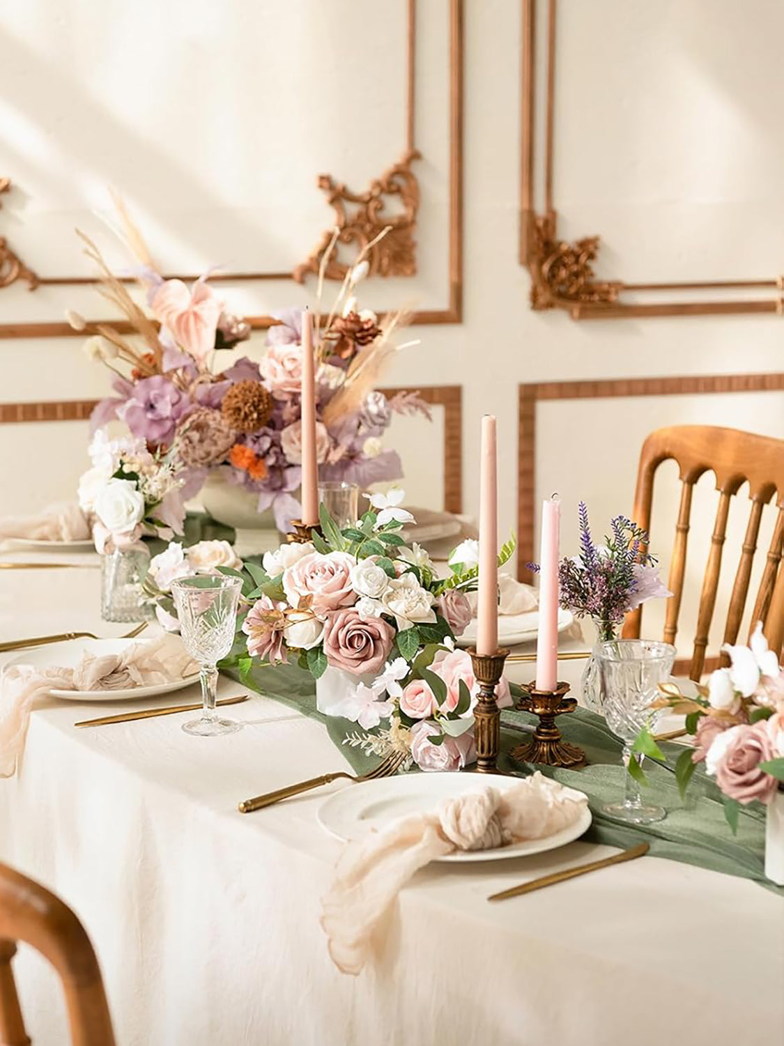 Blush Wedding Centerpieces Floral Decor Mini Bridesmaid Bouquets Set Of 6 Dusty Pink Rose