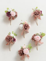 Dusty Rose Wedding Centerpieces Set of 6 Mini Bridesmaid Bouquets