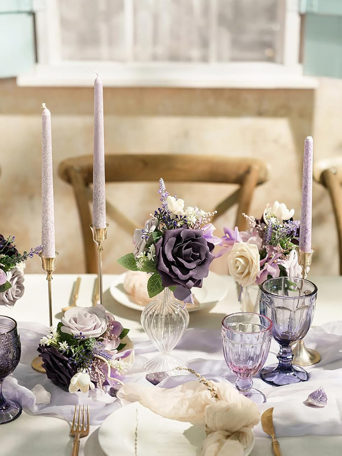 Lilac Mini Bridesmaid Bouquets 6-Pack For Wedding Centerpieces