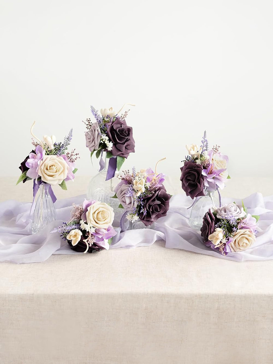 Lilac Mini Bridesmaid Bouquets 6-Pack For Wedding Centerpieces