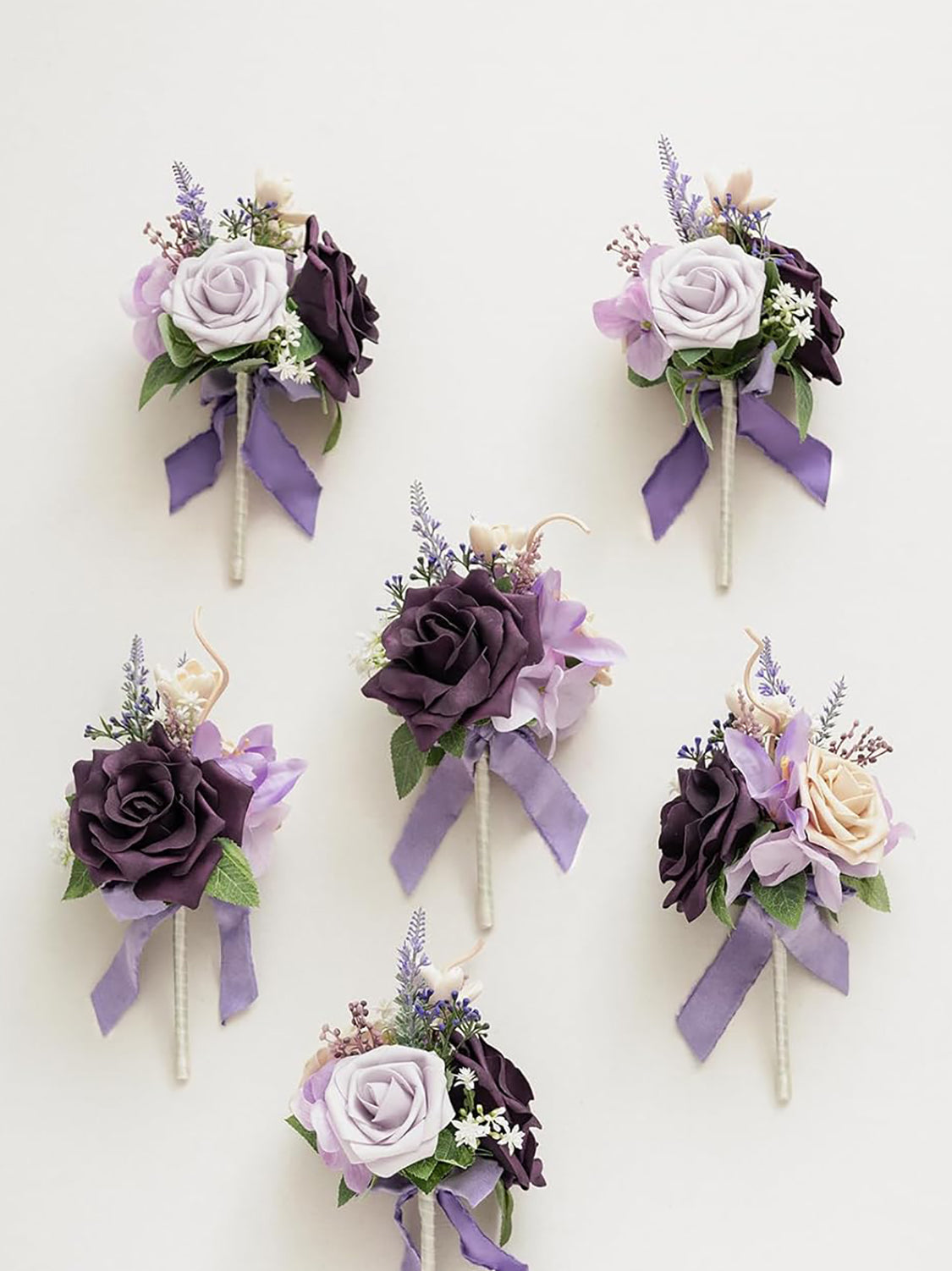 Lilac Mini Bridesmaid Bouquets 6-Pack For Wedding Centerpieces