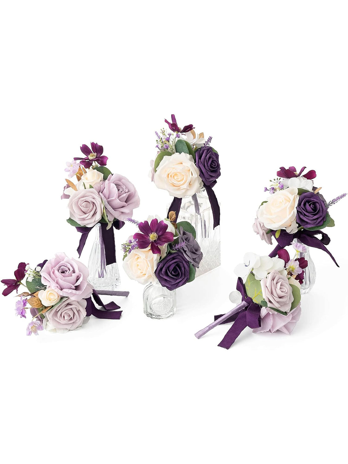 Lilac Mini Bridesmaid Bouquets Set of 6 Lavender Wedding Centerpieces