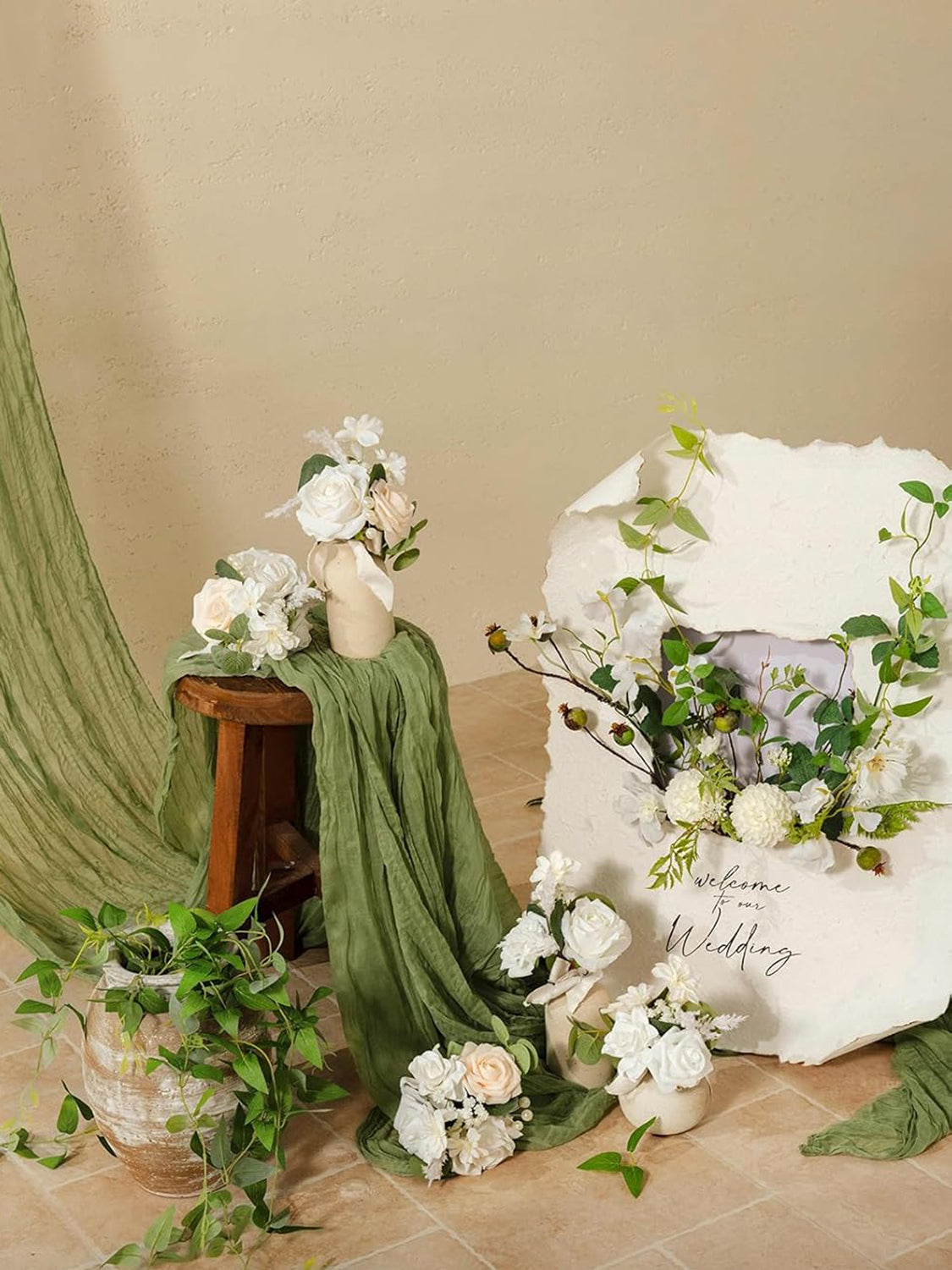 White Wedding Mini Bridesmaid Bouquets Set of 6 Centerpieces