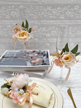 Champagne Wedding Centerpieces Artificial Wine Cup Flower Set 6Pcs Wedding Decor