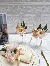 Champagne Wedding Centerpieces Artificial Wine Cup Flower Set 6Pcs Wedding Decor
