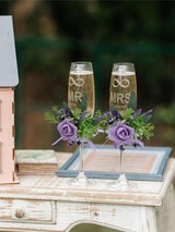 Purple Wedding Centerpiece Wine Cup Flower Set 6Pcs For Decor