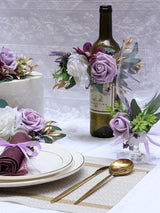 Purple Wedding Centerpiece Wine Cup Flower Set 6Pcs For Decor