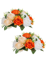 Orange Artificial Flower Ball for Wedding Centerpieces 9.5 Inch Diameter