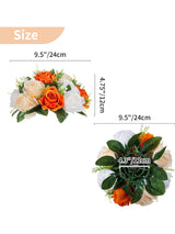 Orange Artificial Flower Ball for Wedding Centerpieces 9.5 Inch Diameter