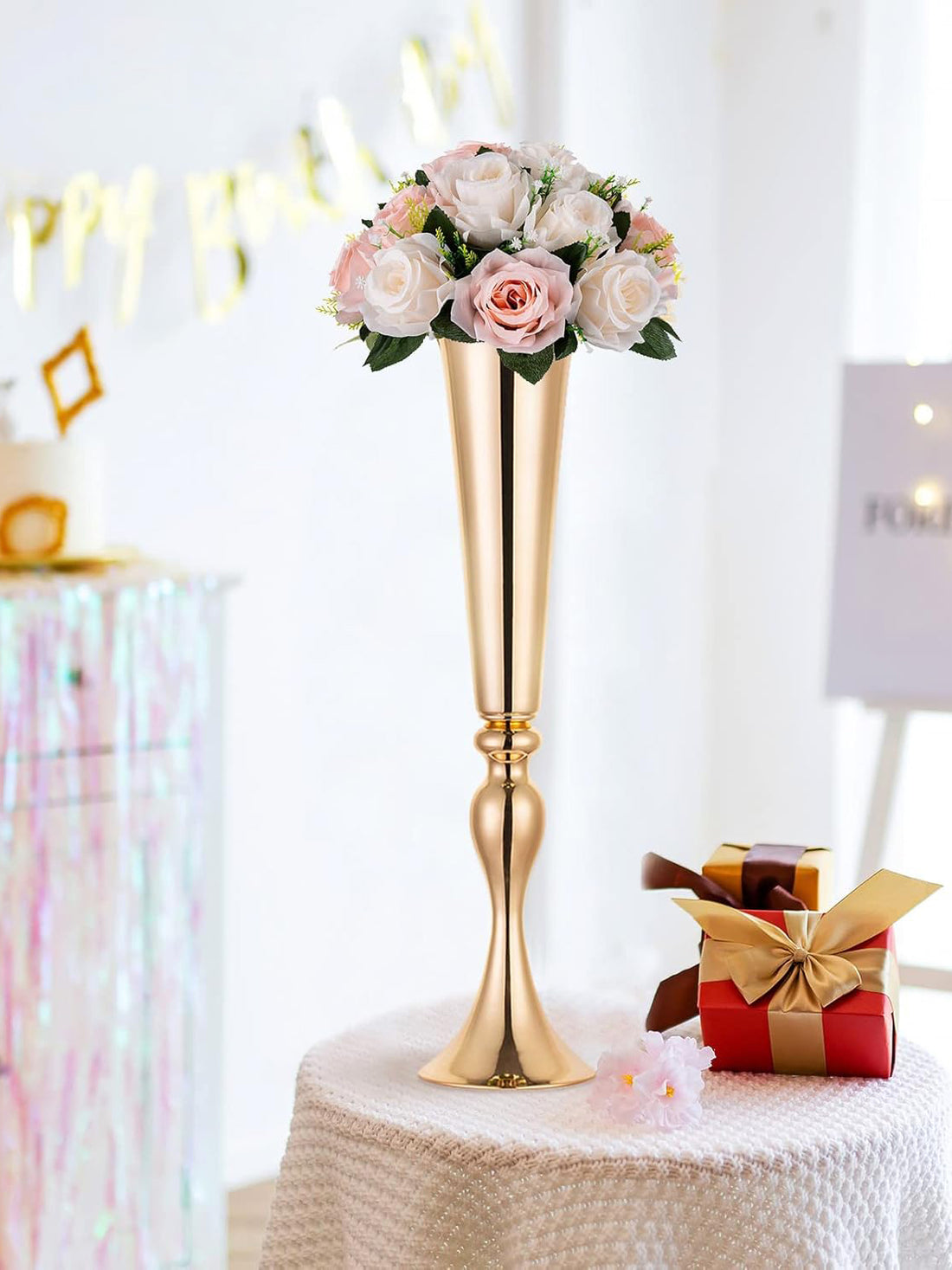 Peachy Pink Cream White Artificial Flower Balls 9.5in 2 Pcs