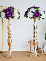 Artificial Flower Ball Arrangement 6 Pack Wedding Centerpiece Purple And White