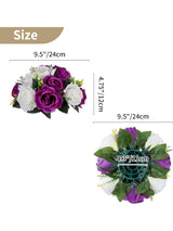 Artificial Flower Ball Arrangement 6 Pack Wedding Centerpiece Purple And White