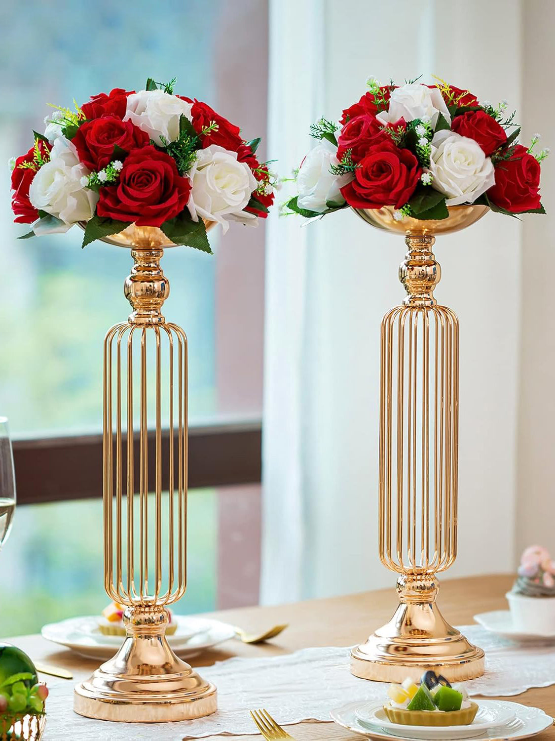 Artificial Flower Ball Centerpiece Set 2 Pcs for Wedding Table Decor