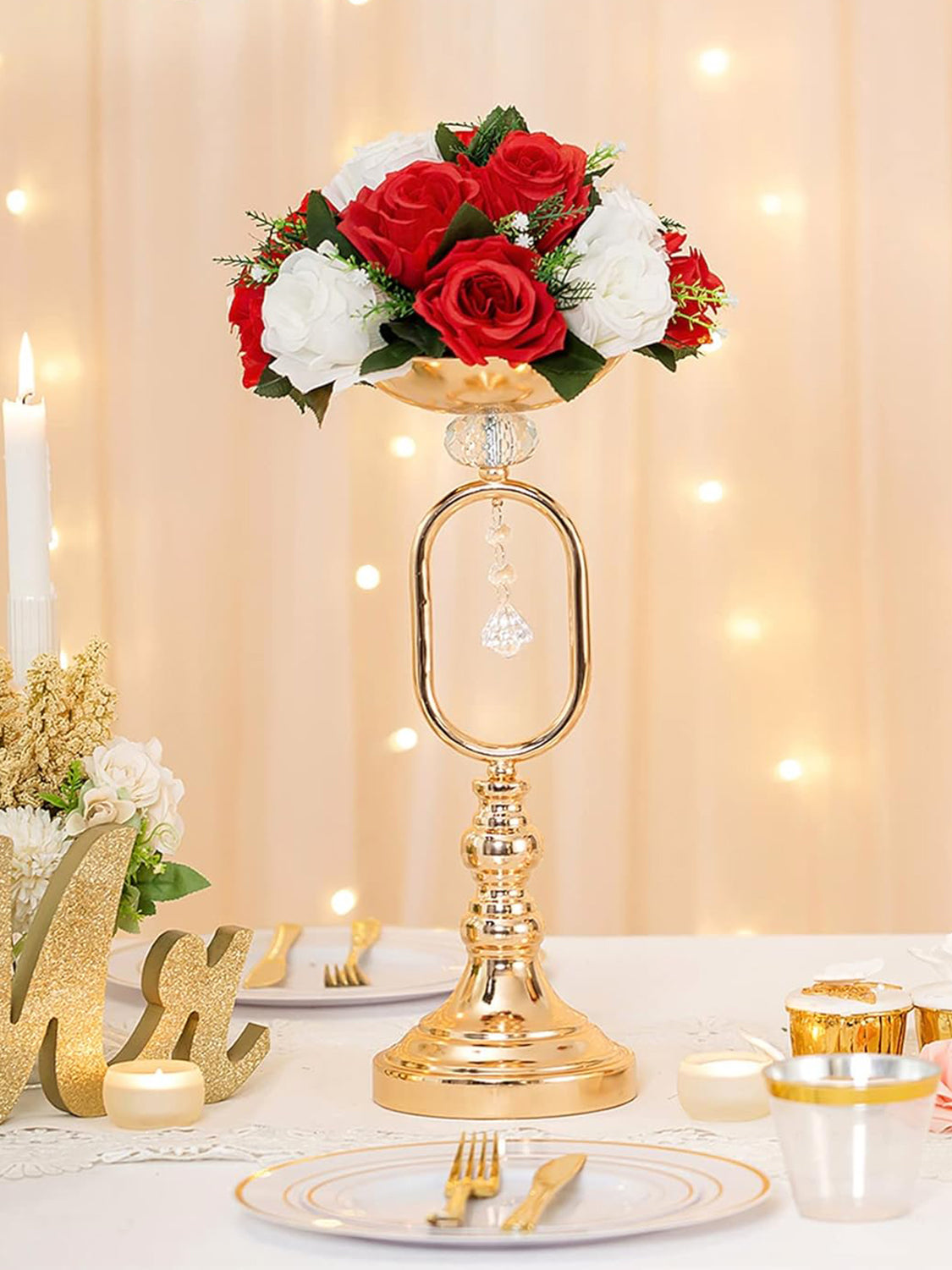 Artificial Flower Ball Centerpiece Set 2 Pcs for Wedding Table Decor