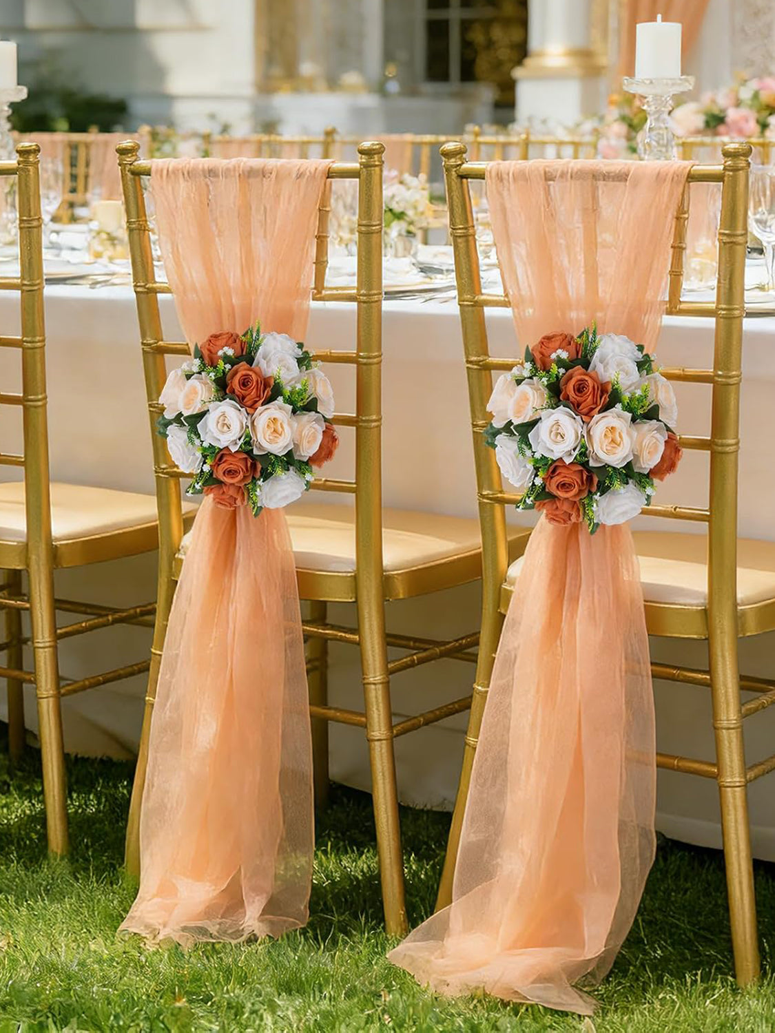 Terracotta Rose Kissing Ball Centerpieces For Wedding 2 Pcs