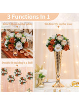 Terracotta Rose Kissing Ball Centerpieces For Wedding 2 Pcs