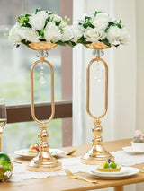 White Flower Wedding Centerpieces 2 Pcs Artificial Ball Arrangements 9.5 Inch