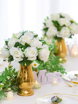 White Flower Wedding Centerpieces 2 Pcs Artificial Ball Arrangements 9.5 Inch