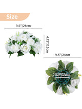 White Flower Wedding Centerpieces 2 Pcs Artificial Ball Arrangements 9.5 Inch