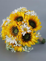Yellow Sunflower Artificial Wedding Bouquet For Bride And Bridesmaid