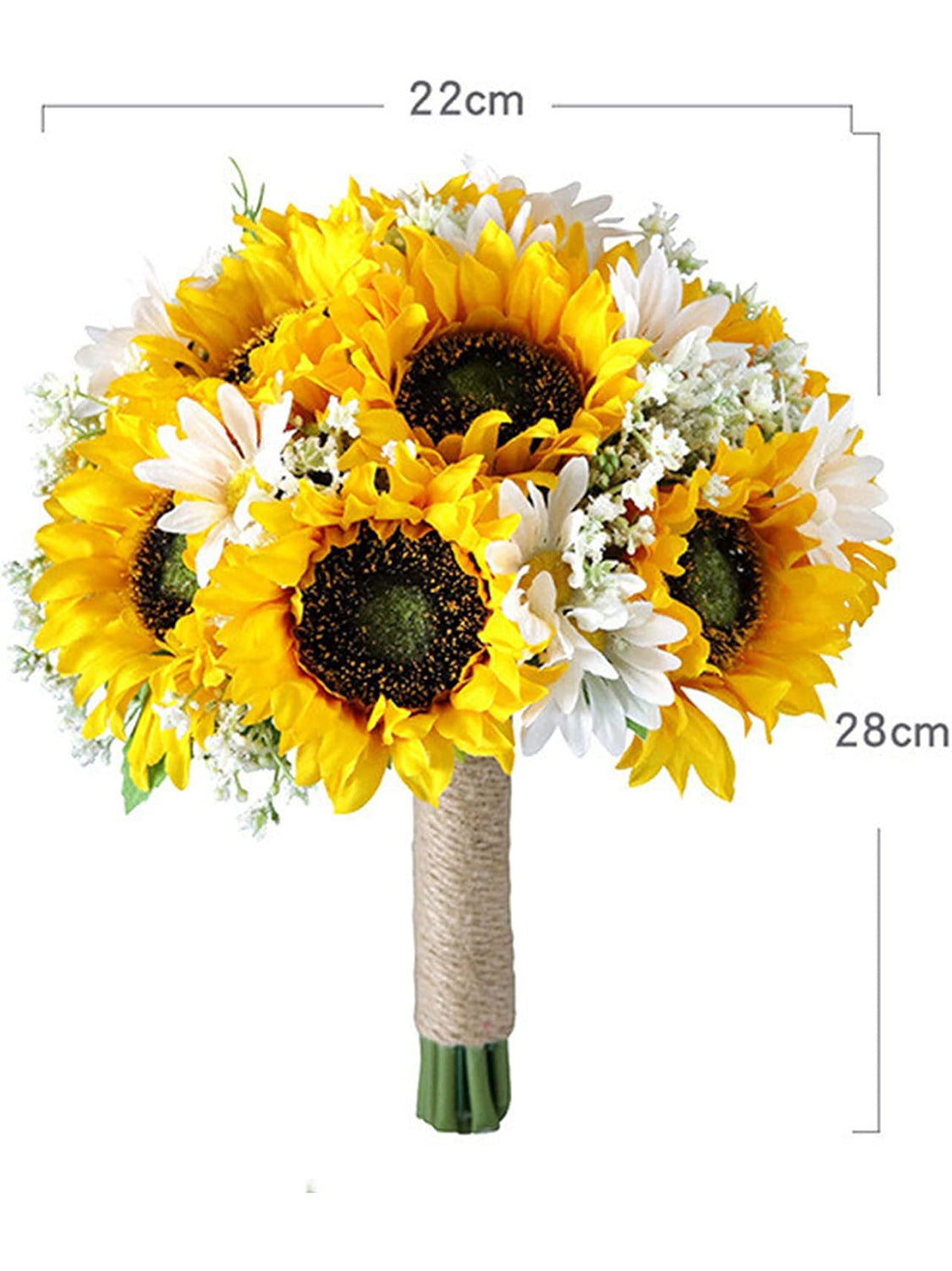 Yellow Sunflower Artificial Wedding Bouquet For Bride And Bridesmaid