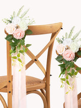 Pink Rose Wedding Aisle Pew Flowers Set of 10 Floral Clusters